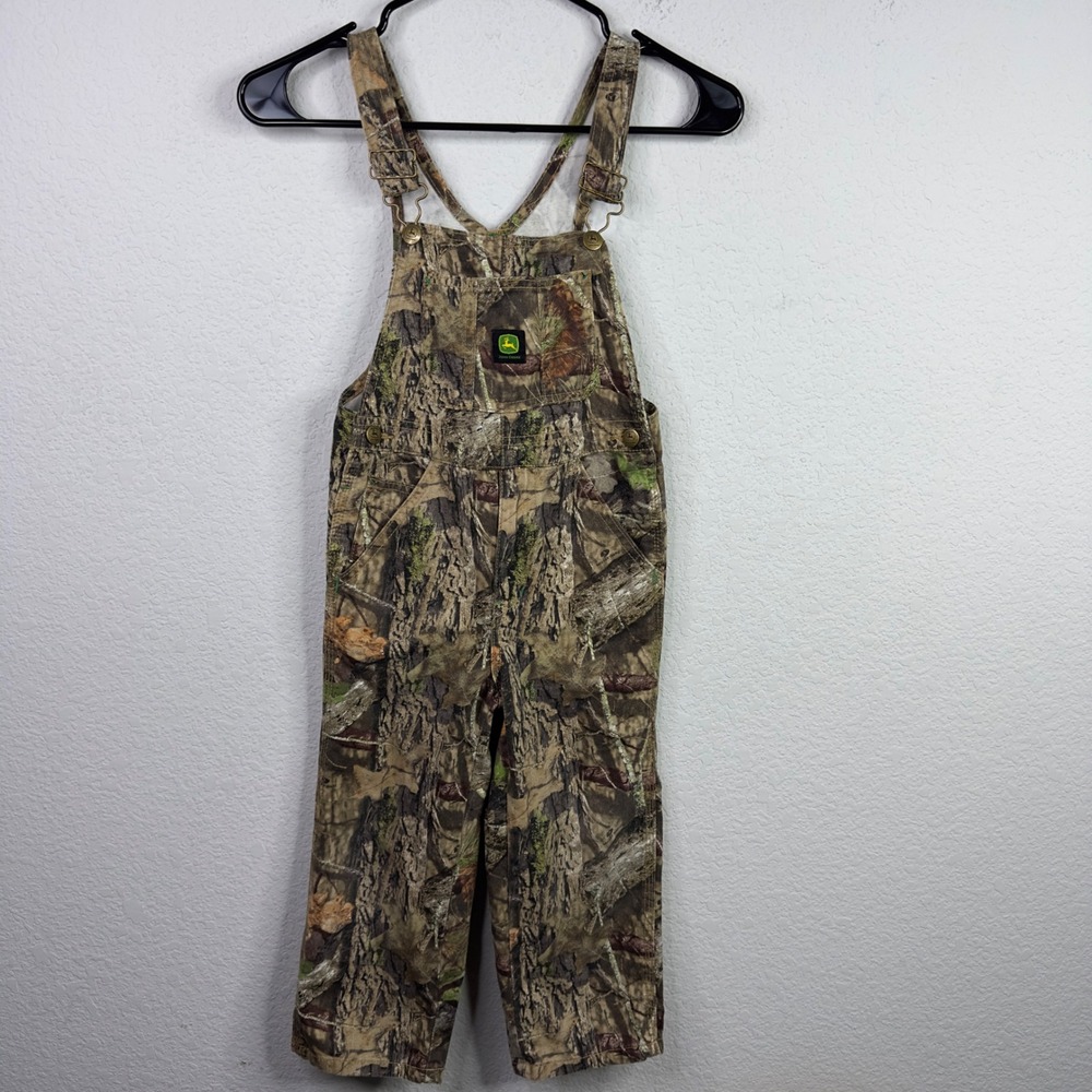 John Deere Mossy Oak Overalls Kids 6 Camo Bib Hunting Gorpcore Farm Outdoors